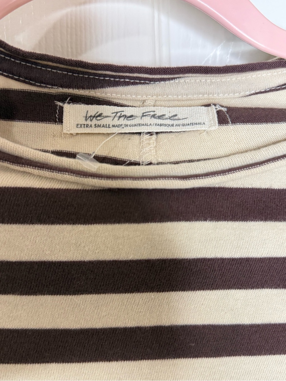 NWOT Free People We The Free Be My Baby Striped Long-Sleeve Tee XS - Picture 3 of 5